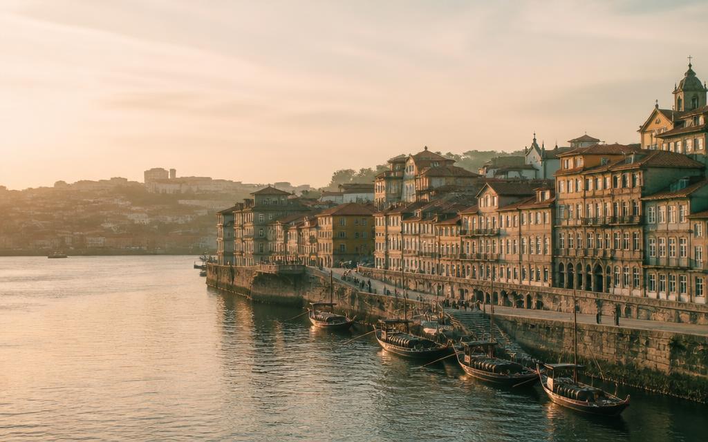 Ribeira do Porto ao entardecer